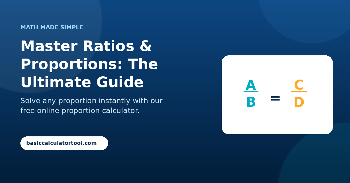 Master Ratios and Proportions: The Ultimate Guide & Free Proportion Calculator