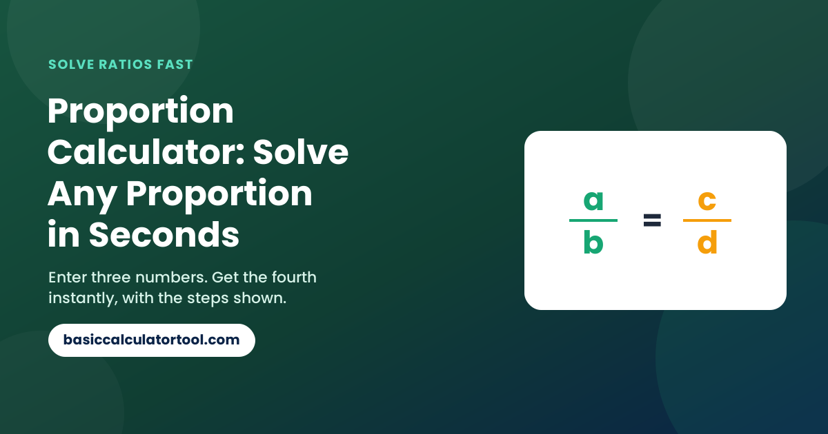 Proportion Calculator: Solve Any Proportion in Seconds
